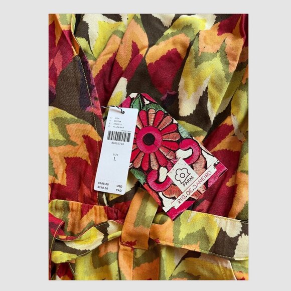 Farm Rio x Anthropologie Fruit Print Jumpsuit, Size L, Wide Leg, One Piece, NWT - Picture 7 of 12